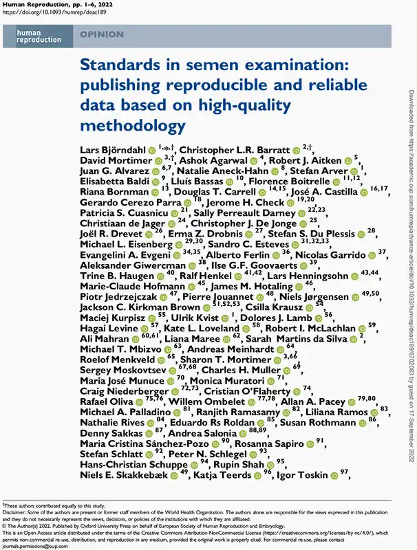 Standars In Semen Examination
